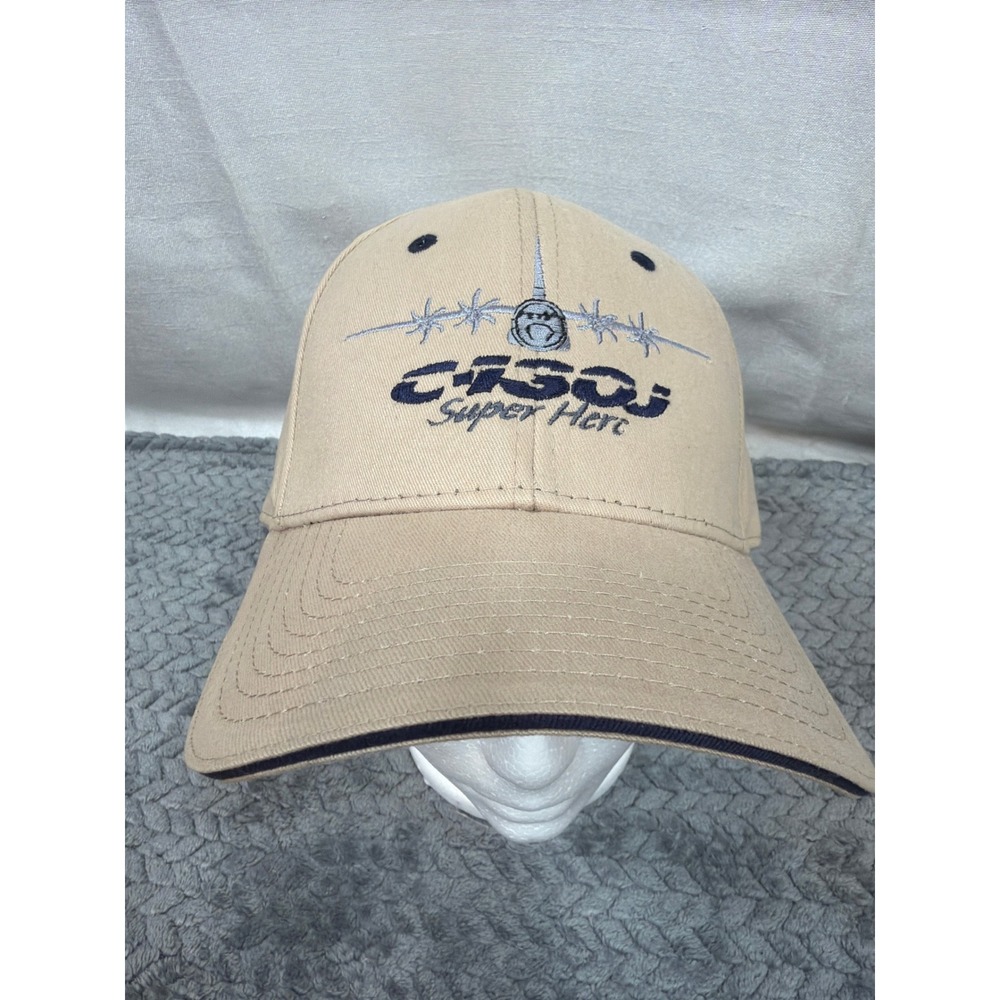 C-130J Super Hercules Military Aircraft Hat Tan Adjustable Aviation Cap